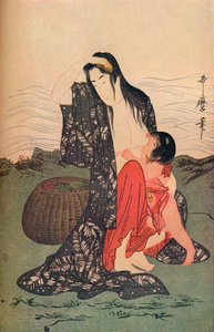 Le panneau central des Plongeurs de perles, vers 1797-98, 1936 - Kitagawa Utamaro
