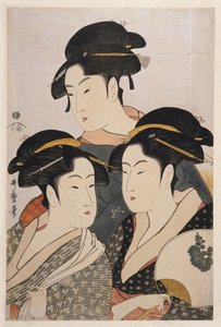 Trois beautés du jour présent Toji san bijin - Kitagawa Utamaro