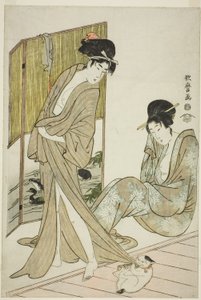Deux jeunes femmes après un bain - Kitagawa Utamaro