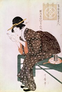 Femme lisant. Réalisé avec une crêpe d
