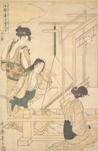 Femmes tissant de la soie, vers 1800 - Kitagawa Utamaro