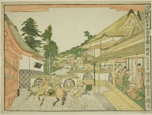 Acte II (Nidanme), de la série "Images en perspective du magasin des loyaux vassaux (Uki-e kanadehon Chushingura)" - Kitao Masayoshi