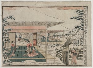 Chushingura : Acte IX de la série Images en perspective pour La Maison du Trésor de la Loyauté, vers 179 - Kitao Masayoshi