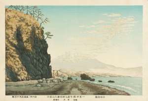 Le Fujisan vu de Satta, esquissé vers 9 heures du matin, mi-janvier 1881 - Kiyochika Kobayashi