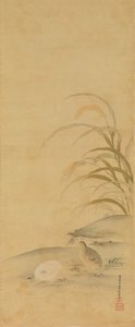 Caille et millet - Kiyohara Yukinobu