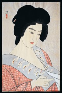 Geisha Ichimaru, vers 1933, par Kobayakawa Kiyoshi, gravure sur bois Oban, période Meiji-Showa, Japon, 20e siècle - Kiyoshi Kobayakawa