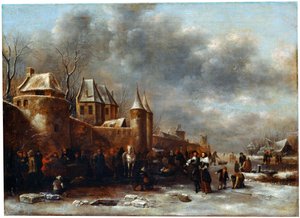 Un château au bord de la rivière, XVIIe siècle - Klaes Molenaer