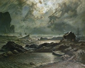 Tempête sur la côte norvégienne - Knud Andreassen Baade