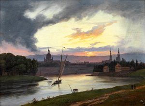 Norvégien :  Dresde au coucher du soleil Dresde au coucher du soleil