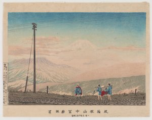 Vue du mont Fuji depuis les montagnes de Hakone, esquissée à 3 heures du matin début janvier - Kobayashi Kiyochika