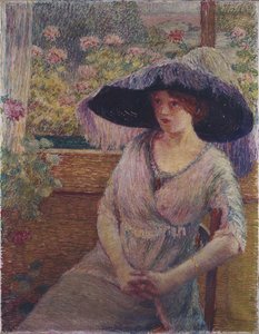 Fille avec un chapeau noir - Kojima Torajiro