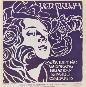 Couverture du 4e numéro de 1899 de Ver Sacrum, la revue des artistes du mouvement Art Nouveau Sezession ... - Koloman Moser