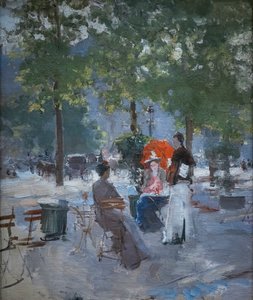 Un café parisien - Konstantin Alekseevich Korovin