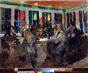 Dans un café - Konstantin Alekseevich Korovin