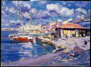 La baie de la pêche à Sébastopol - Konstantin Alekseevich Korovin