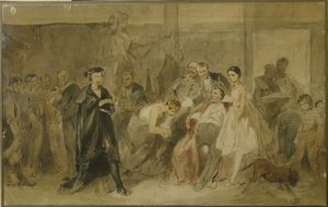 Derrière le rideau dans le théâtre des serfs