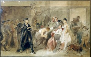 Derrière le rideau dans le théâtre serf