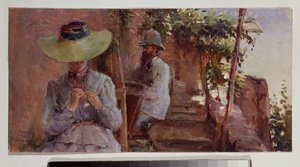 Portrait du sculpteur Artemi Ober avec sa femme - Konstantin Andreevic Somov