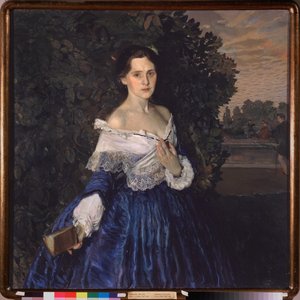 Une femme en bleu