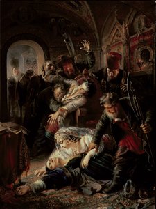 Assassins à gages tuant le fils du tsar Boris Fyodorovich Godunov