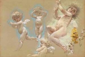 Putti. Décor intérieur du manoir du baron von Dervis à Pétersbourg - Konstantin Egorovich Makovsky