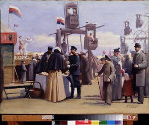 Stands de la foire de Moscou - Konstantin Egorovich Makovsky