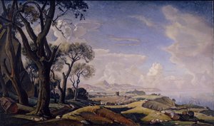 Paysage avec arbres, 1927 - Konstantin Fyodorovich Bogayevsky