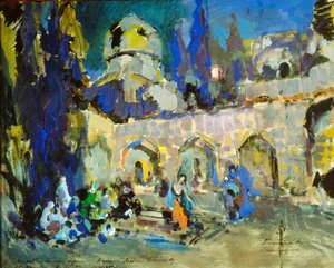 Danse, décor de scène pour le ballet de Cesare Pugni Le Petit Cheval Bossu, 1912 - Konstantin Alekseevich Korovin