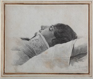 Dimitri Venevitinov 1805-1827 sur son lit de mort, 1827 - Konstantin Yakovlevich Afanasyev