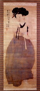 Art coréen : Portrait de geisha - Korean School