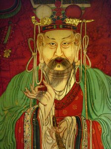 Détail, portrait du septième roi (Sejo) - Korean School