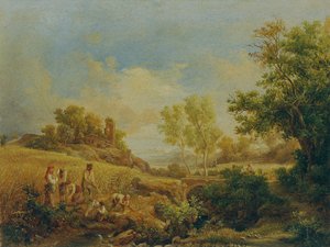 Paysage avec récolte de foin - Károly Markó d. Ä.