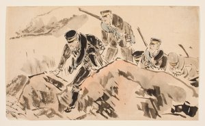 Lieutenant Ôta et Soixante et Un Autres Soldats de la Grande Partie de Reconnaissance Établissant la Communication entre les Première et Deuxième Armées Expéditionnaires - Kubota Kinsen