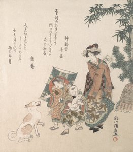 Scène de rue pendant la saison du Nouvel An, 1814 - Kuninao