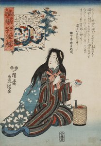 Ono no Komachi, de la série Parodies des Six Immortels Poétiques Nazorae rokkasen, 1847-1852