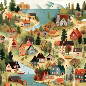 Image de maisons en style cartoon 4