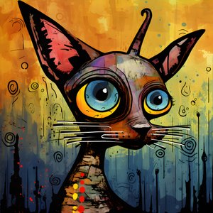 Chat sphinx fantaisiste de dessin animé 4