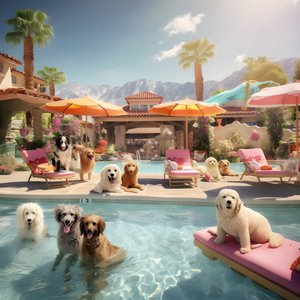 Fête de piscine pour chiens à Palm Springs 3