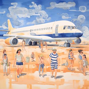 Vol en avion, pauvres animaux, dune de sable au loin 2