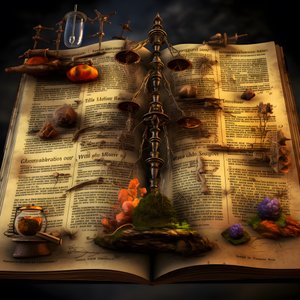 Représentations visuelles de théories sur le manuscrit, telles que des guides de médecine végétale, des langues extraterrestres et des canulars sophistiqués 1
