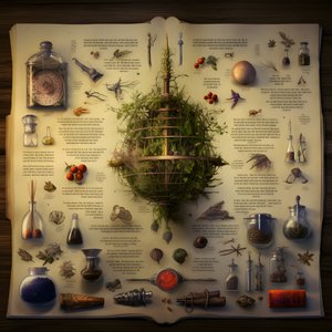 Représentations visuelles de théories sur le manuscrit, telles que des guides de médecine végétale, des langues extraterrestres et des canulars sophistiqués 2