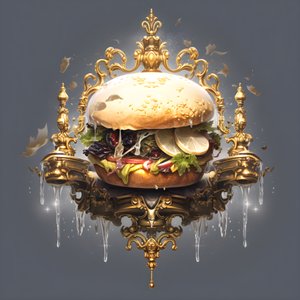 un burger en marbre blanc 3