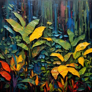 une jungle colorée et pluvieuse 1