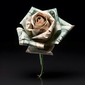 une rose de billets de 100 dollars électriques 1