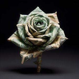 une rose de billets de 100 dollars électriques 3