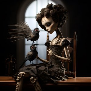 une grande poupée sur une table avec un squelette dessus 4 - Kurt Heppke