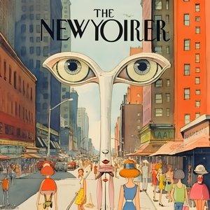 Couverture colorée de New Yorker vintage cartoon gag 4