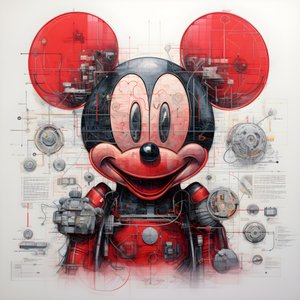 Dessins techniques de Cyberpunk Mickey Mouse 3