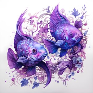 deux poissons violets 1