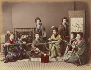 (Konkonchiki) Jeu de fille japonais - Kusakabe Kimbei